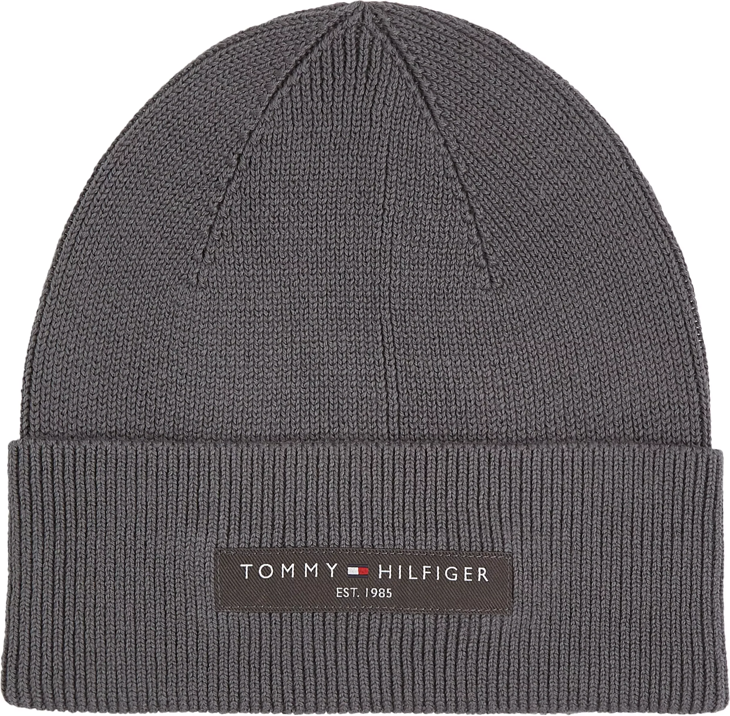 Tommy Hilfiger Strickmütze "TH FOUNDATION COTTON BEANIE", mit Logopatch günstig online kaufen