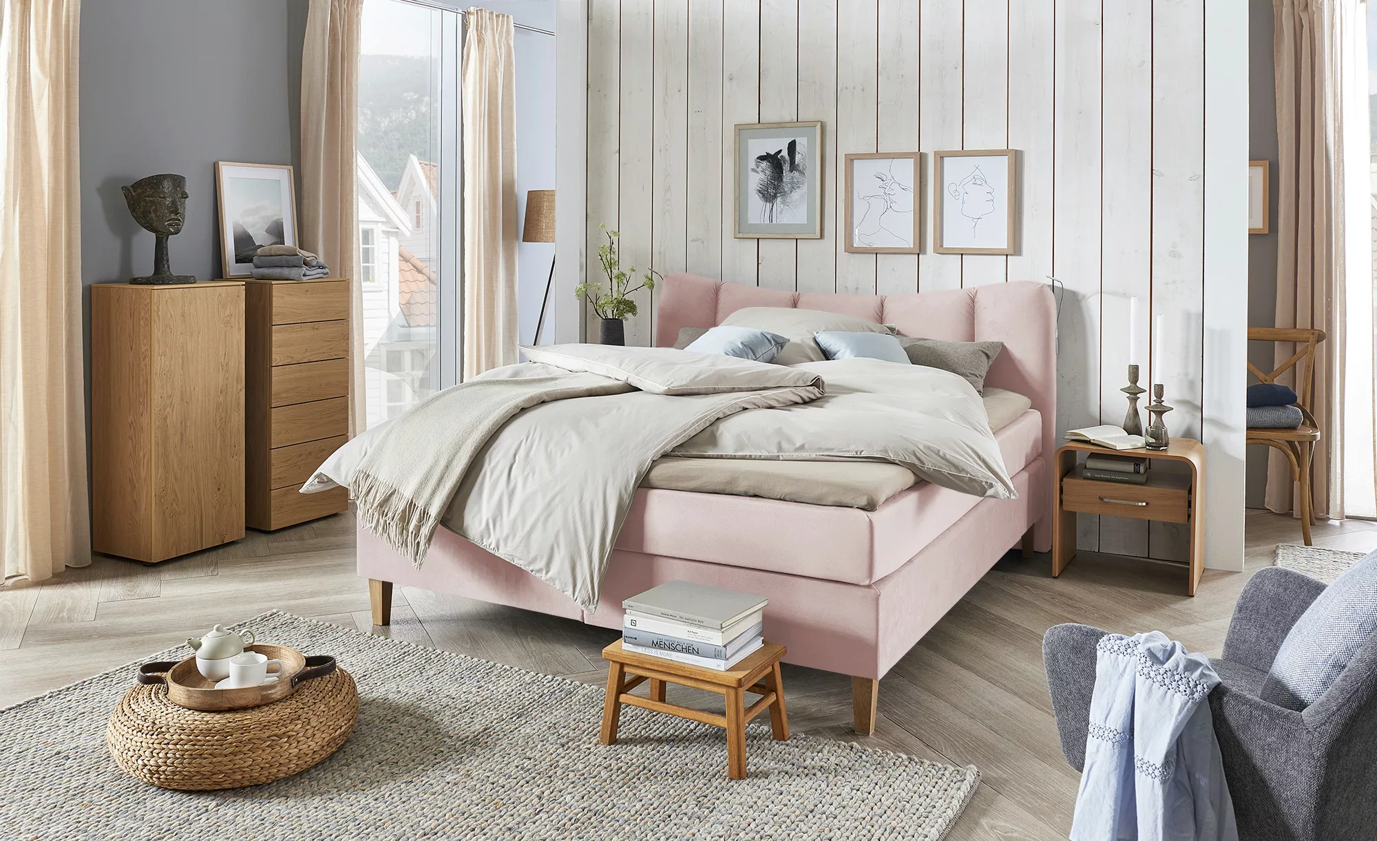 Boxspringbett  Dalur ¦ rosa/pink ¦ Maße (cm): B: 160 H: 110 Betten > Boxspr günstig online kaufen