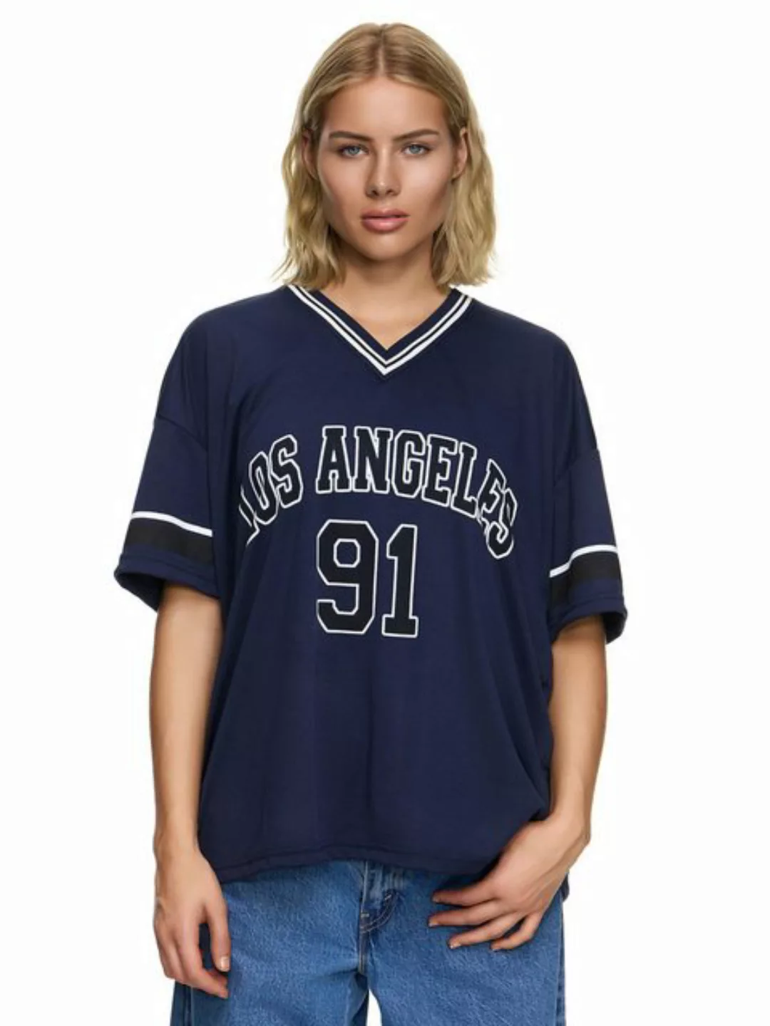 Worldclassca T-Shirt Worldclassca Oversized LA 91 Los Angeles Print T-Shirt günstig online kaufen