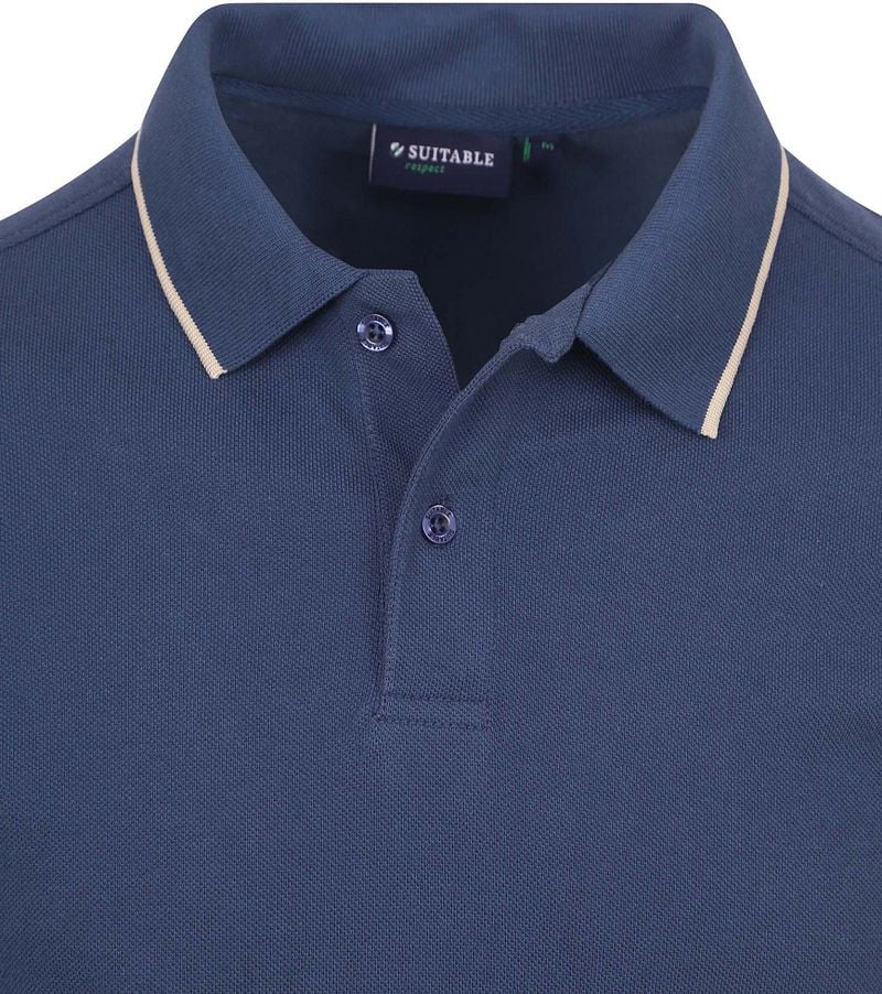 Suitable Respect Poloshirt Tip Ferry Denim Blau - Größe M günstig online kaufen