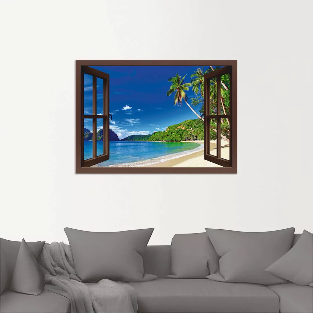 Artland Wandbild "Fensterblick Paradies", Fensterblick, (1 St.) günstig online kaufen