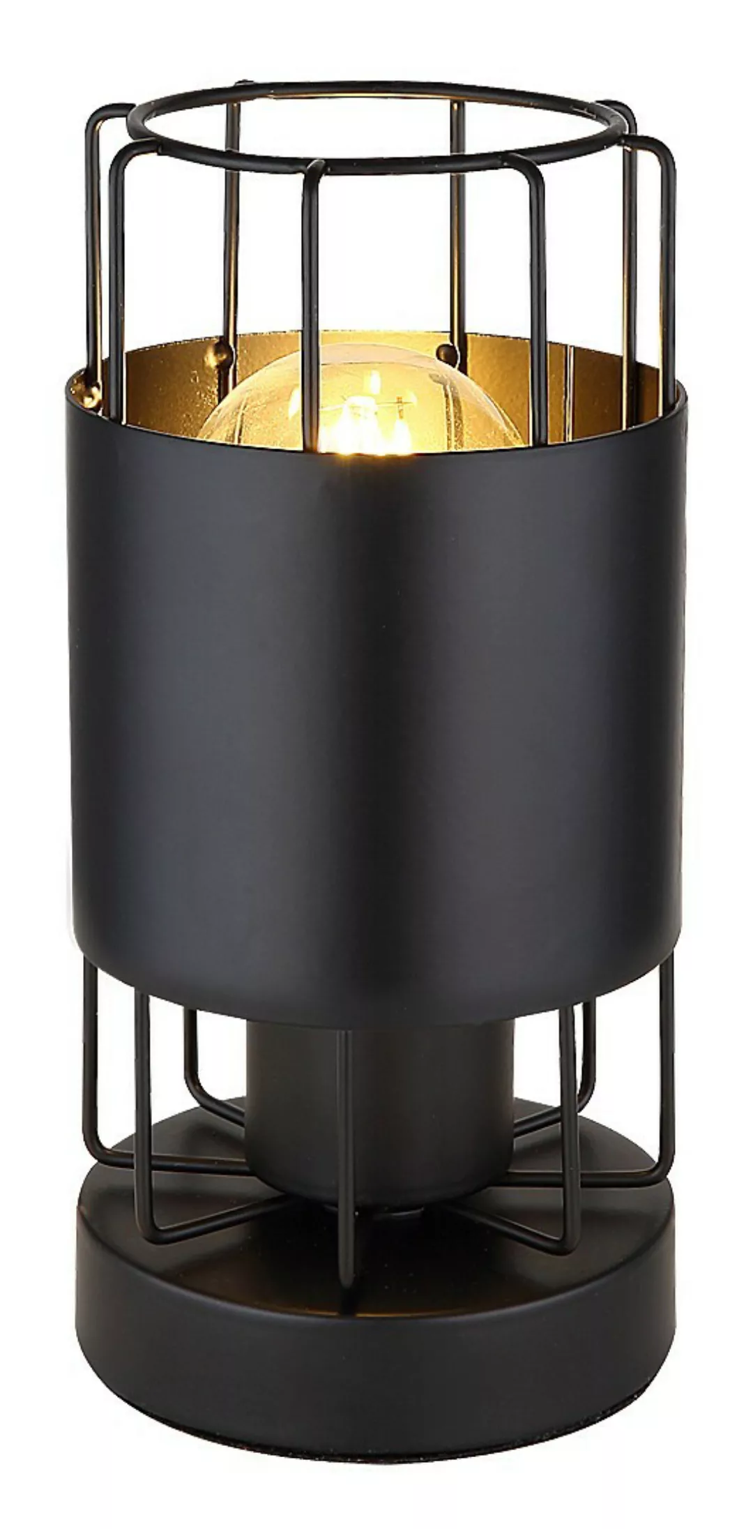 Tischleuchte Schwarz Metall E27 1-flammig Dimitri günstig online kaufen
