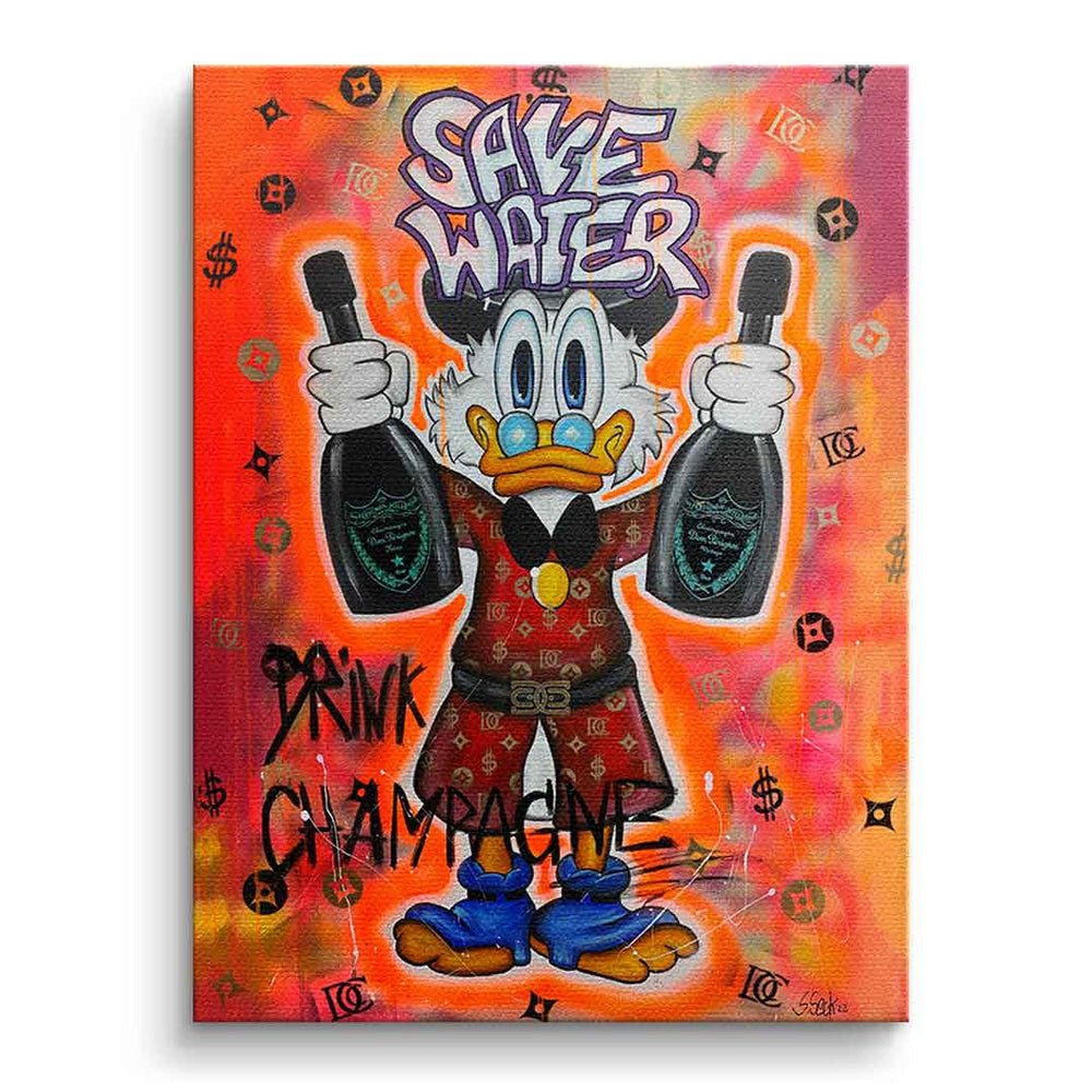 DOTCOMCANVAS® Leinwandbild Save Water Drink Champagne günstig online kaufen