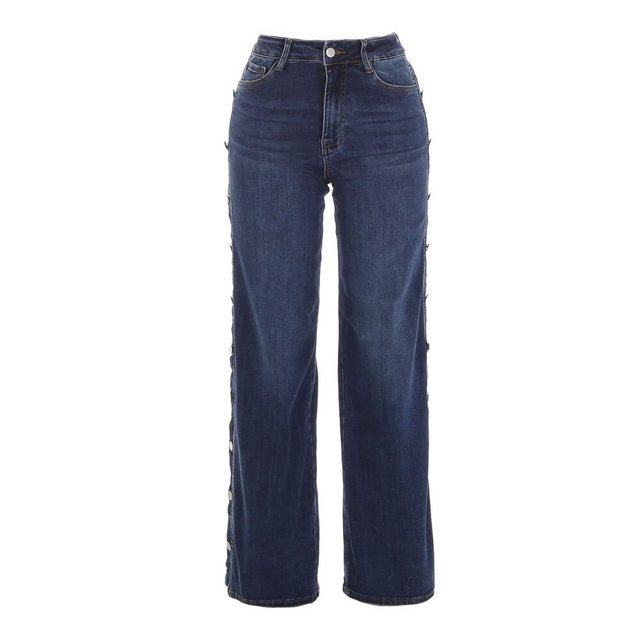 Ital-Design Weite Jeans Damen Freizeit Knopfleiste Stretch High Waist Jeans günstig online kaufen