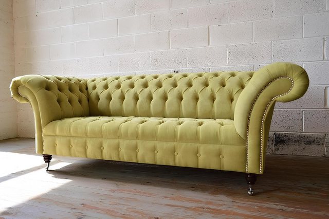 Xlmoebel Sofa Chesterfield Großes Textil-Design Wohnzimmer-Sofa mit Polster günstig online kaufen