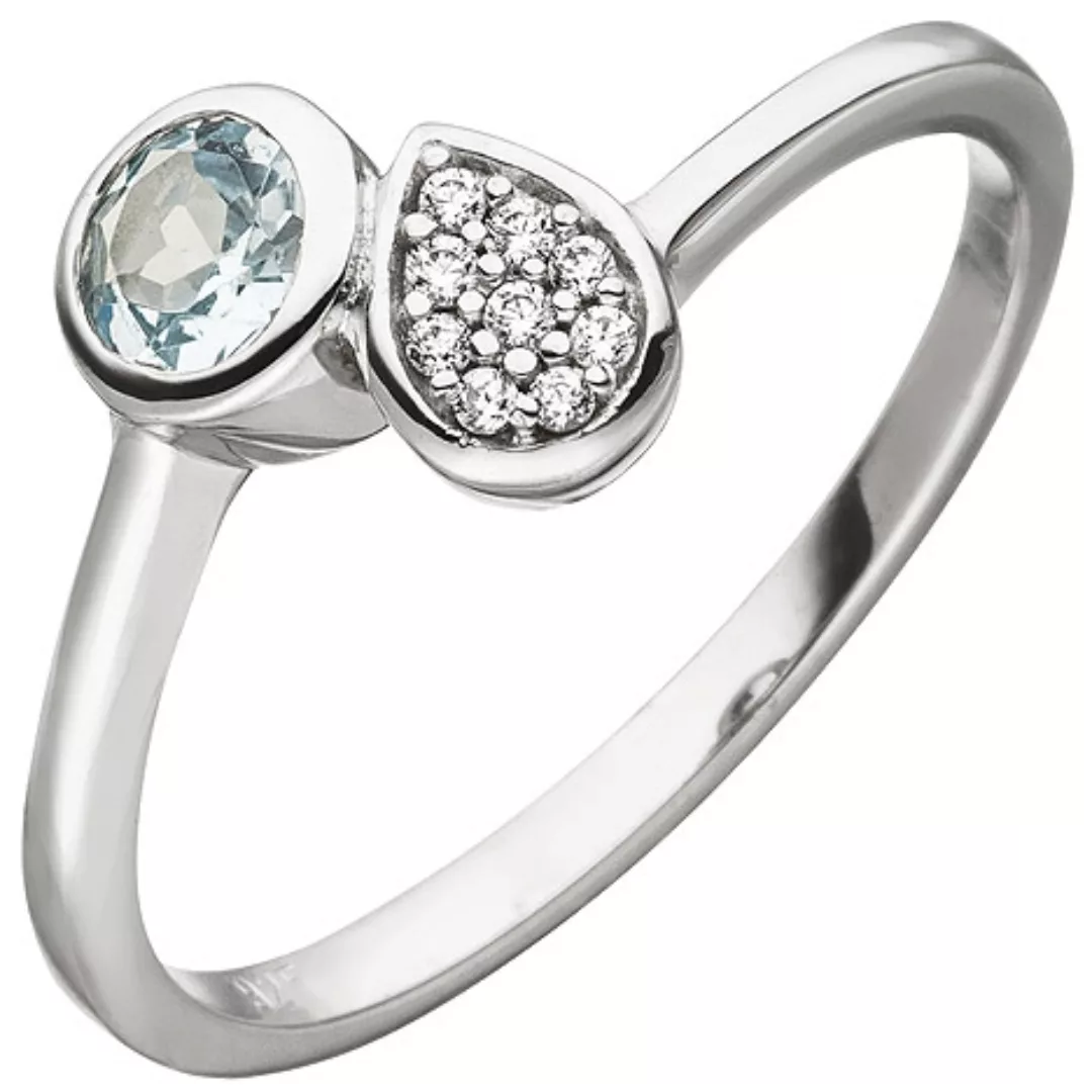 SIGO Damen Ring 925 Silber 1 Blautopas hellblau blau 9 Zirkonia günstig online kaufen