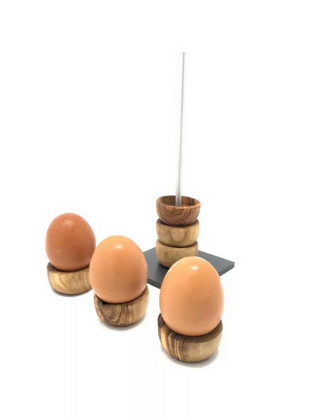 Eierbecherset Piccolo Aus Olivenholz Mit Halterung günstig online kaufen