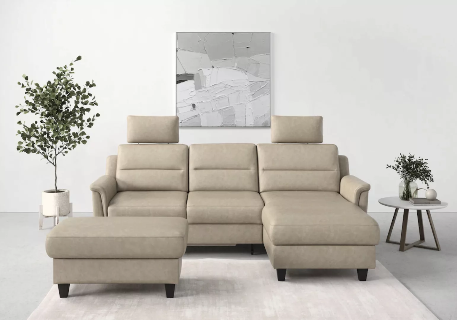 sit&more Ecksofa "Farö L-Form", inklusive Federkern, wahlweise mit Bettfunk günstig online kaufen