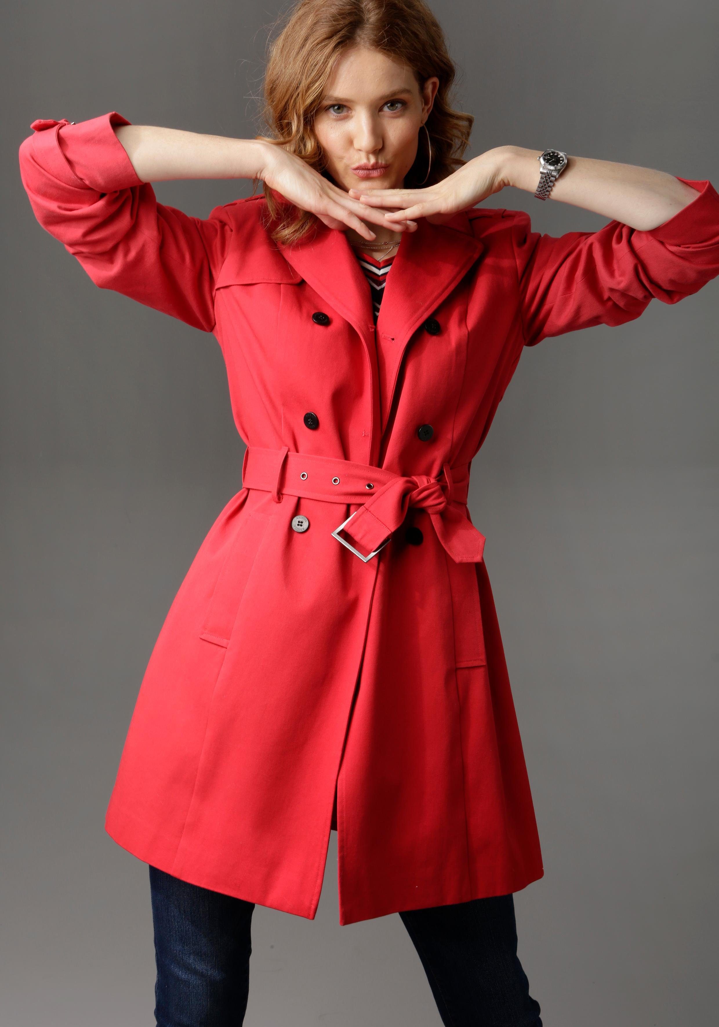 Aniston CASUAL Trenchcoat, mit Gürtel zum Regulieren günstig online kaufen