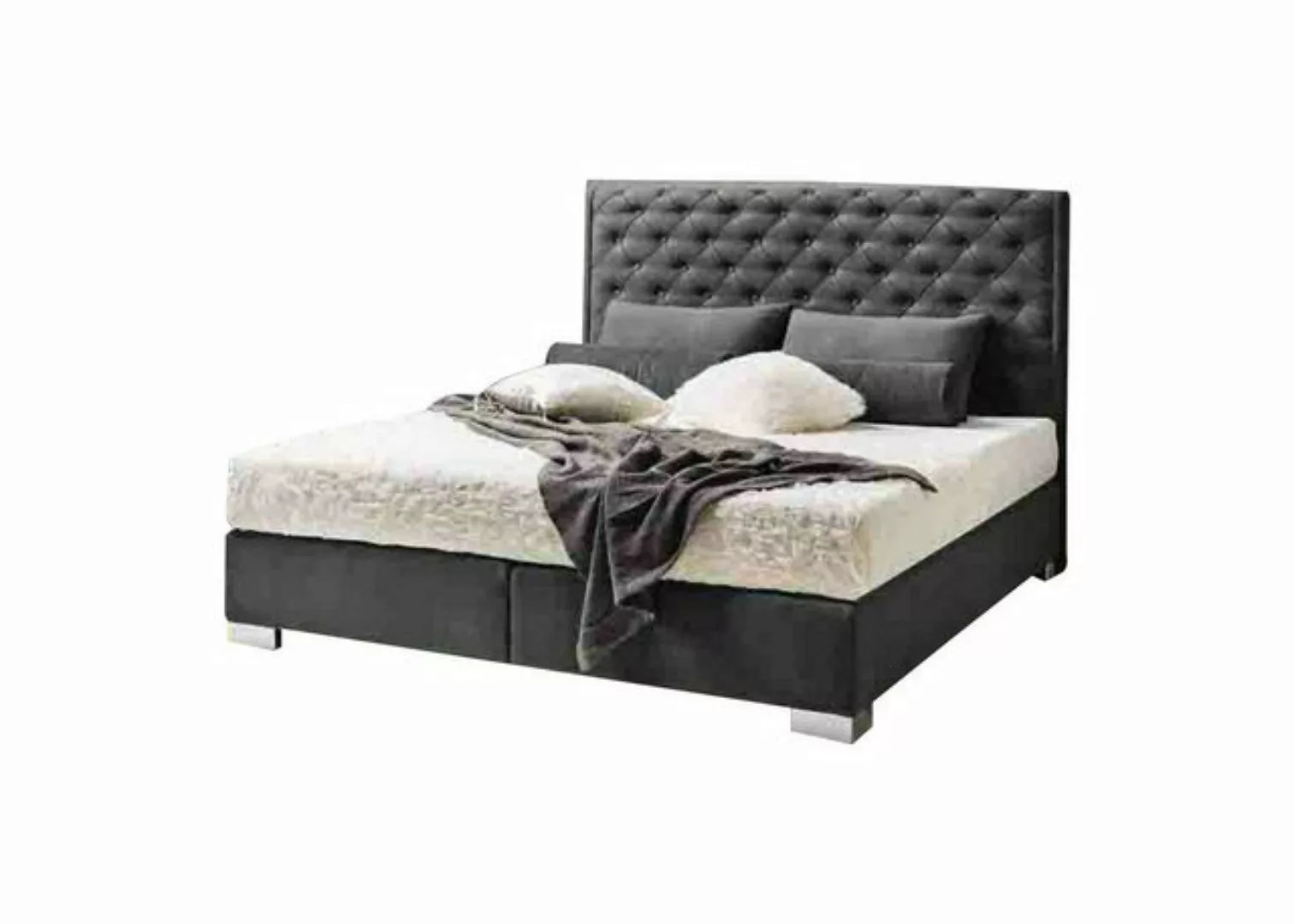 Xlmoebel Bett Chesterfield Boxspring Bett Stoff Textil Modern Schlafzimmer günstig online kaufen