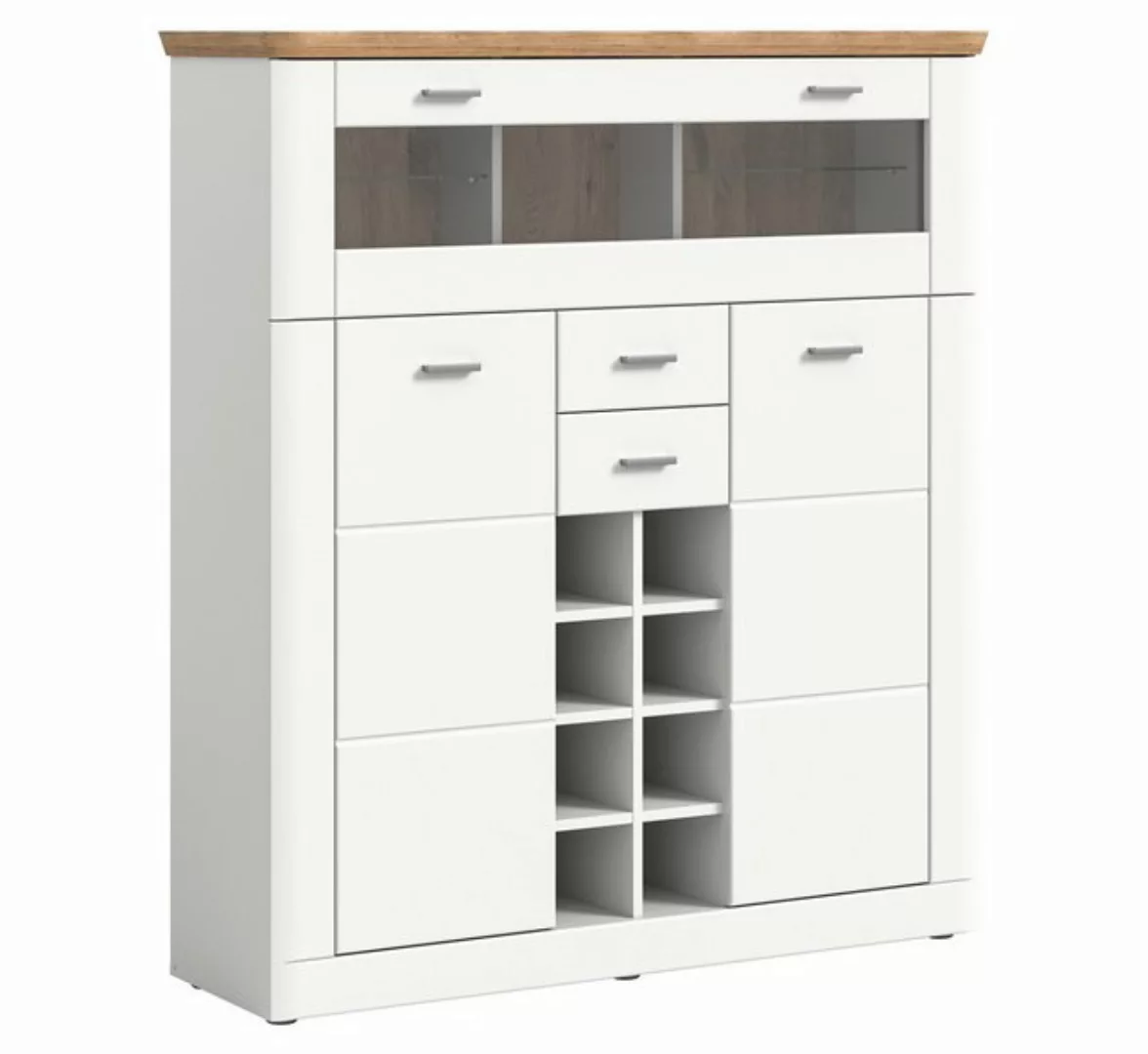 xonox.home Barschrank MODERN TIMES, Nox Eiche Dekor, Weiß matt, 2 Türen, 2 günstig online kaufen