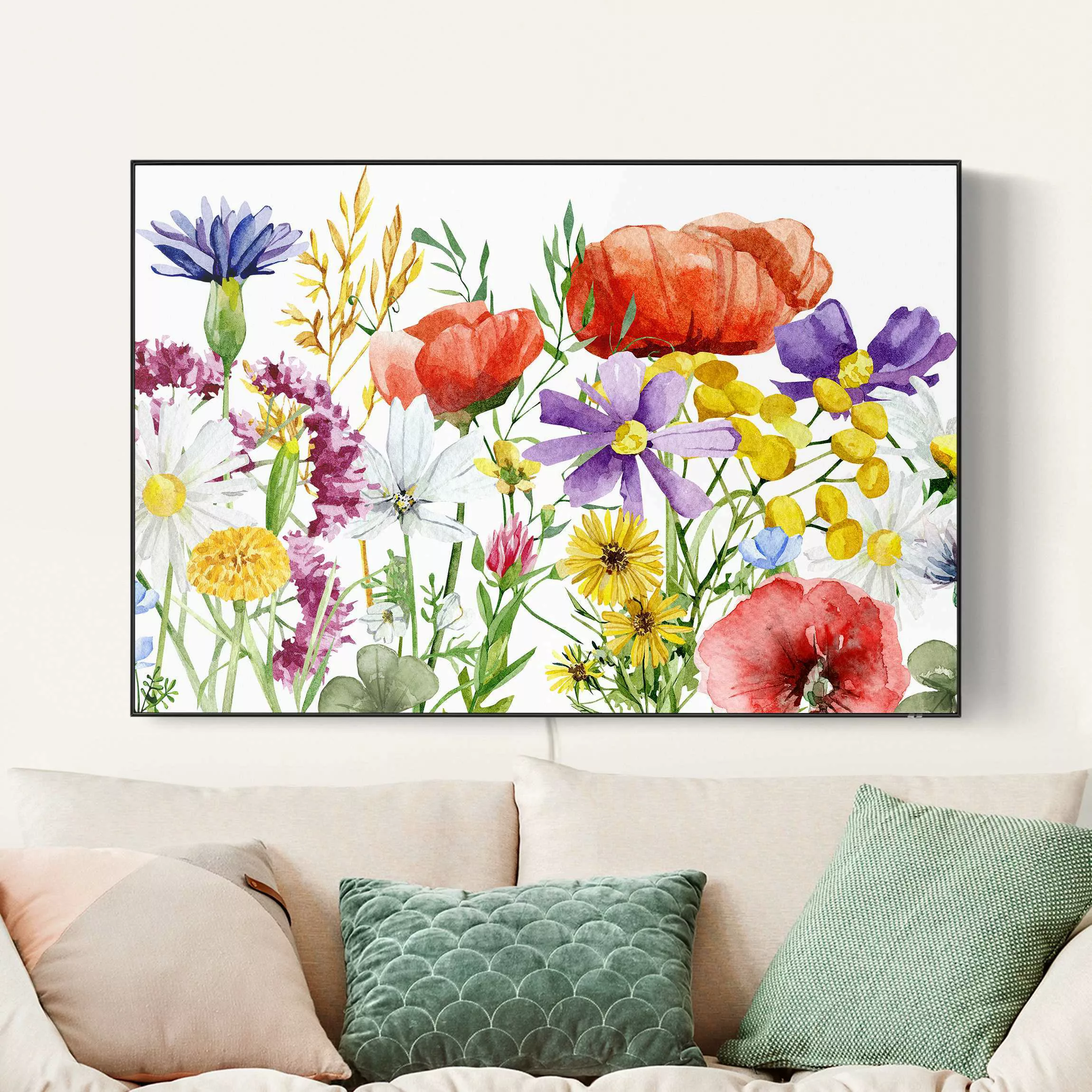 LED-Wechselbild Aquarellierte Blumen günstig online kaufen