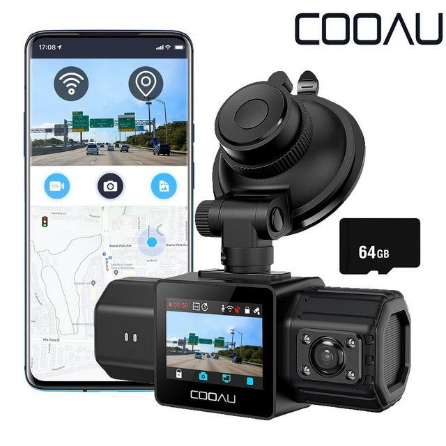 COOAU Dashcam vorne hinten 2.5K+1080P, WiFi Auto Kamera mit 32GB Karte Dash günstig online kaufen