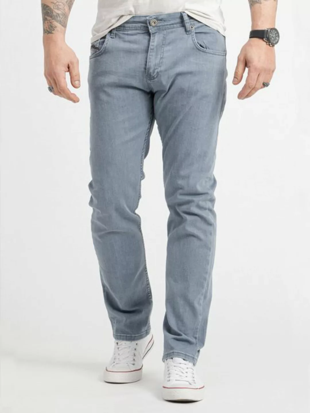 Rock Creek Regular-fit-Jeans Herren Jeans Stonewashed Dunkelblau RC-2414 günstig online kaufen