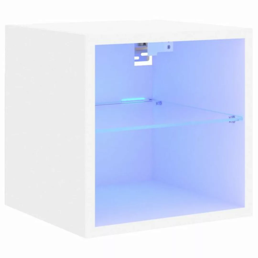 vidaXL Hängeschrank Wandschränke mit LED Leuchten 2 Stk Weiß 30x28,5x30 cm günstig online kaufen