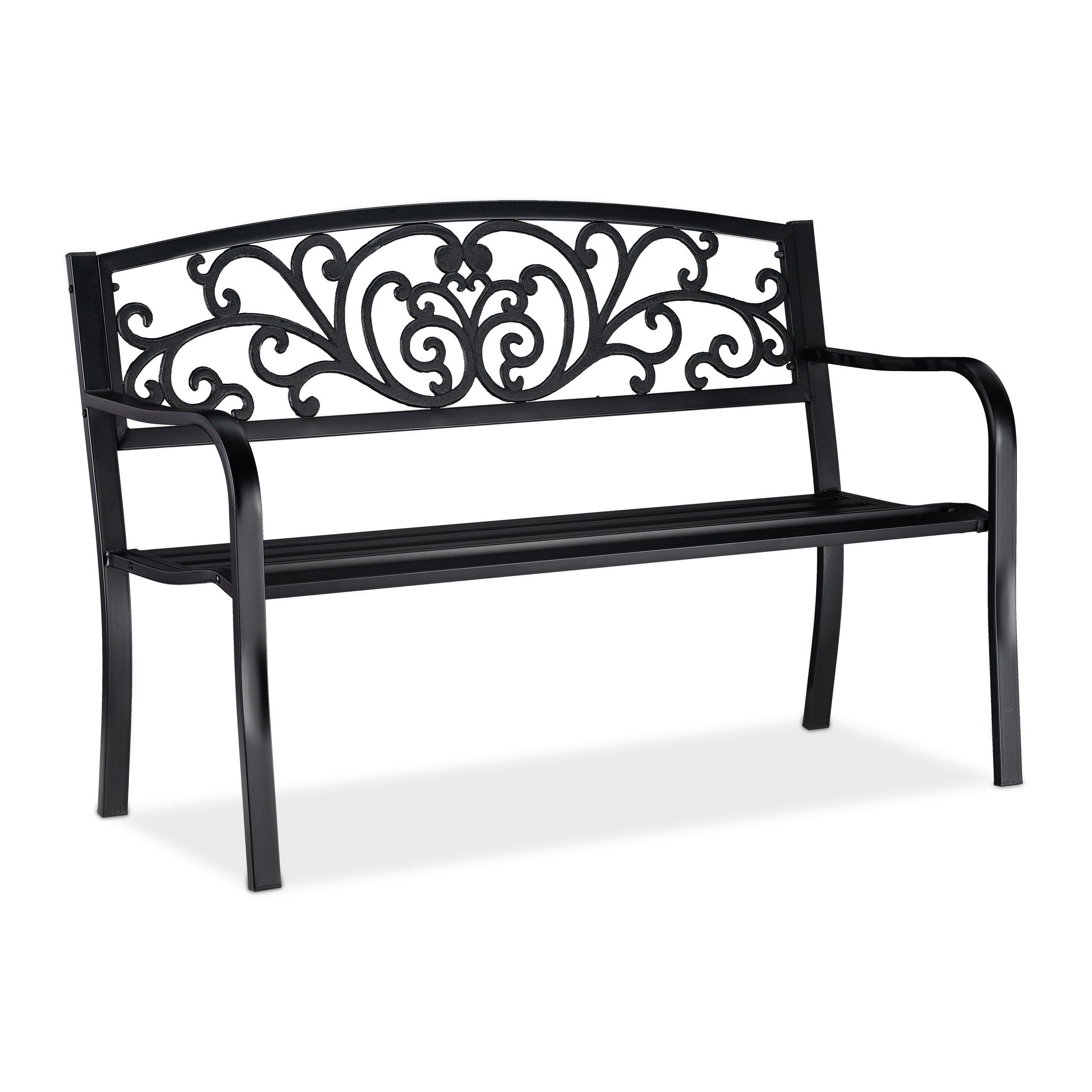 relaxdays Gartenbank Metall Ornamente günstig online kaufen