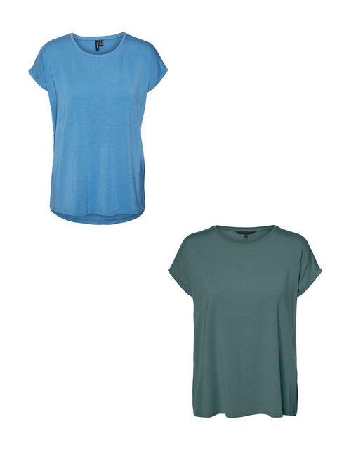 Vero Moda T-Shirt 2er-Pack T-Shirt Einfarbiges Stretch Oberteil (2-tlg) 515 günstig online kaufen