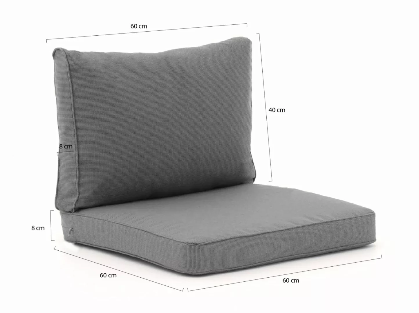 Madison Loungekissen Luxus Sitz 60x60 cm Rücken 60x40 cm günstig online kaufen