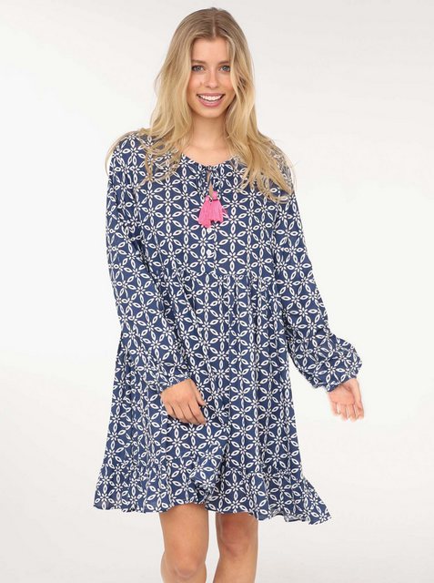 Zwillingsherz Sommerkleid "Stargazing" mit Muster, langen Ärmeln und Tassel günstig online kaufen