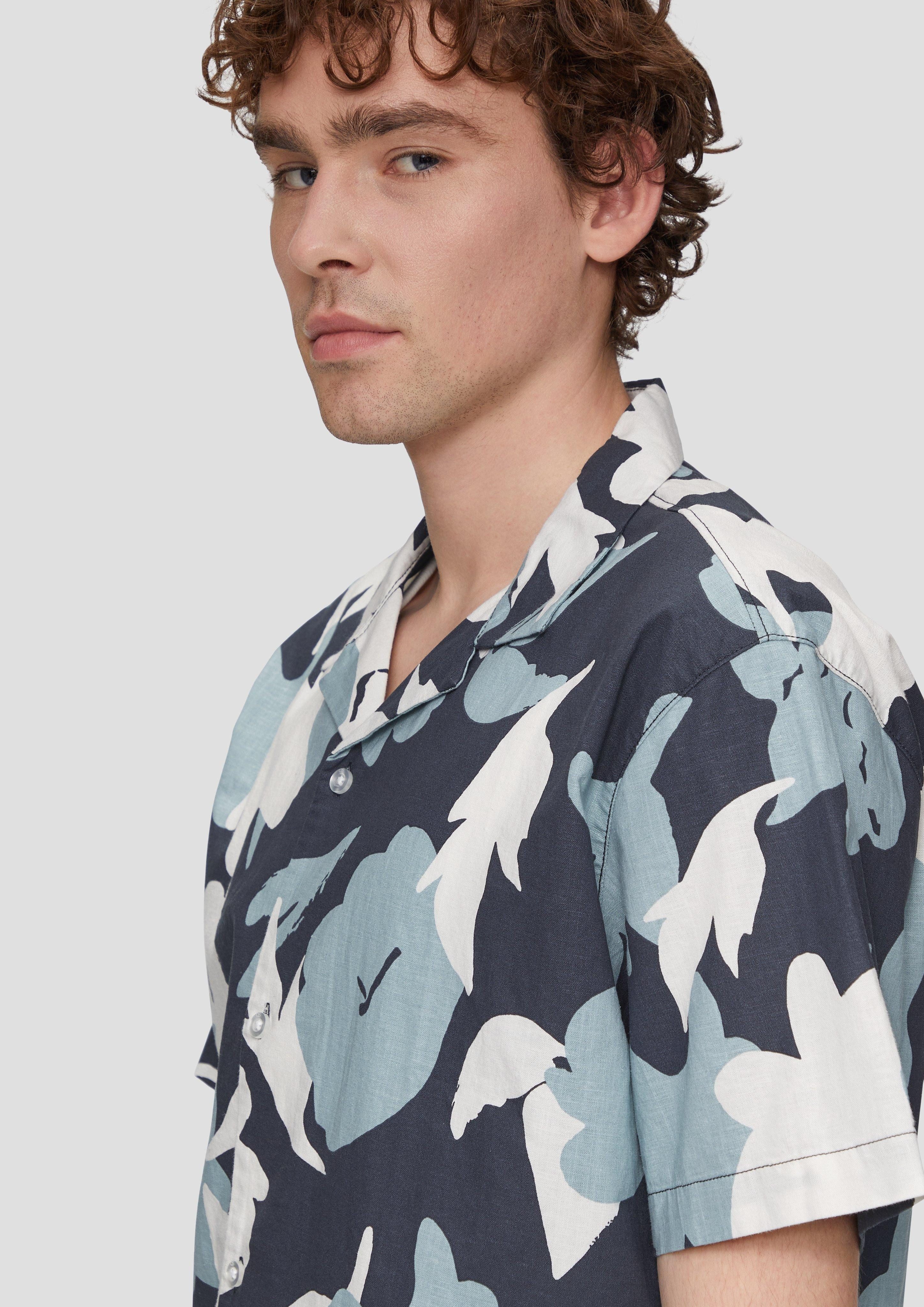 QS Kurzarmhemd Kurzarmhemd mit All-over-Print günstig online kaufen