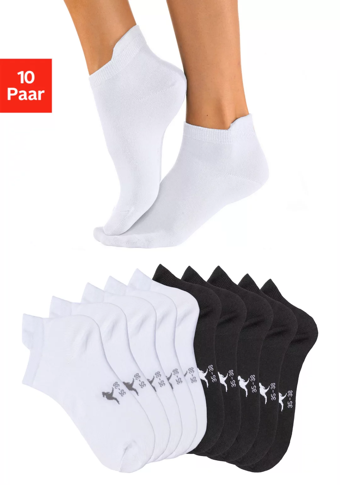 KangaROOS Sneakersocken, (Packung, 10 Paar), mit erhöhtem Bündchen günstig online kaufen