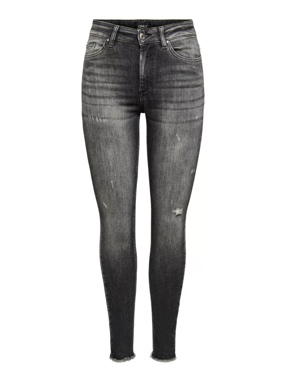 Only Damen Jeans ONLBLUSH LIFE MID SK RAW AK RW REA787 - Skinny Fit - Schwa günstig online kaufen