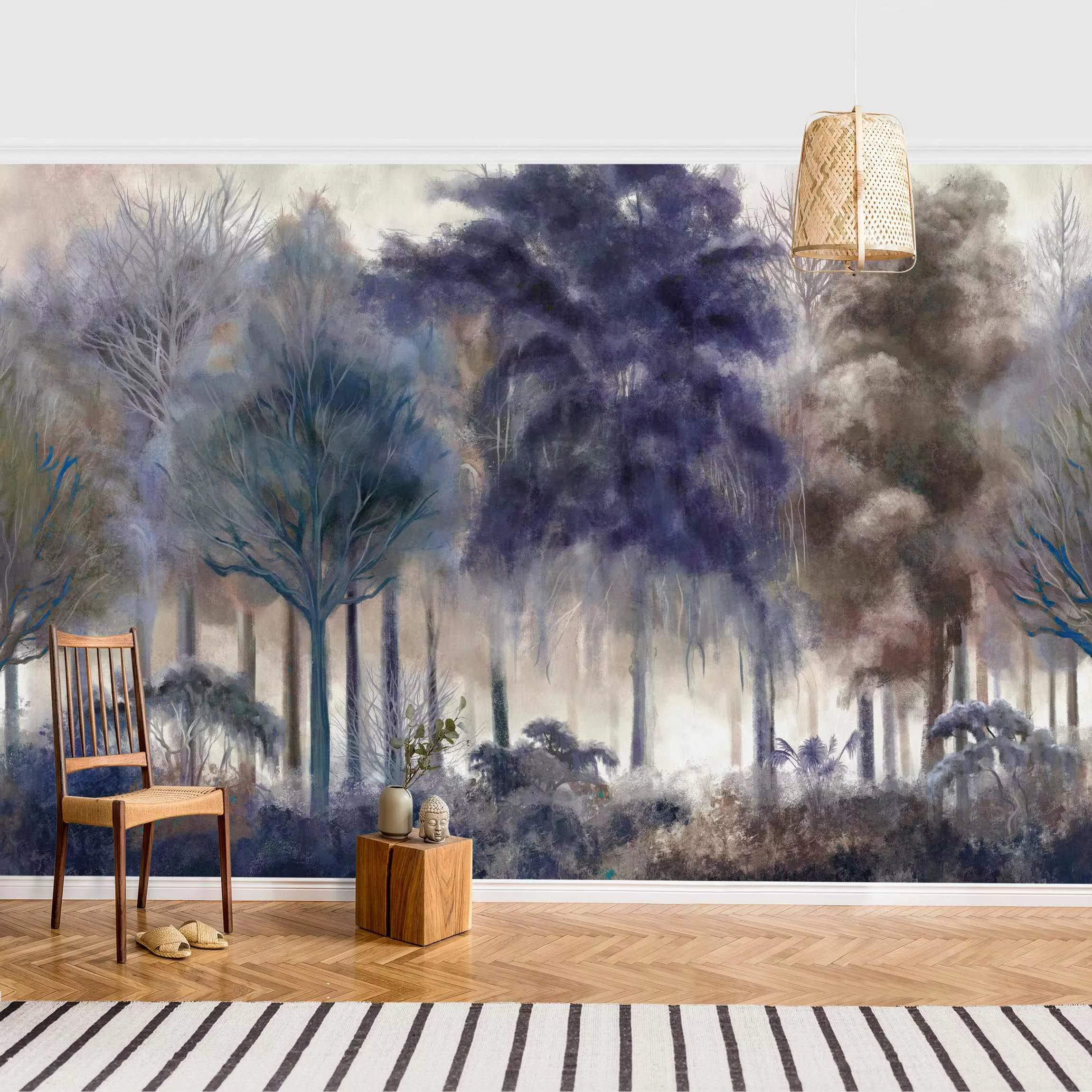 Fototapete Blaue Wald Malerei günstig online kaufen
