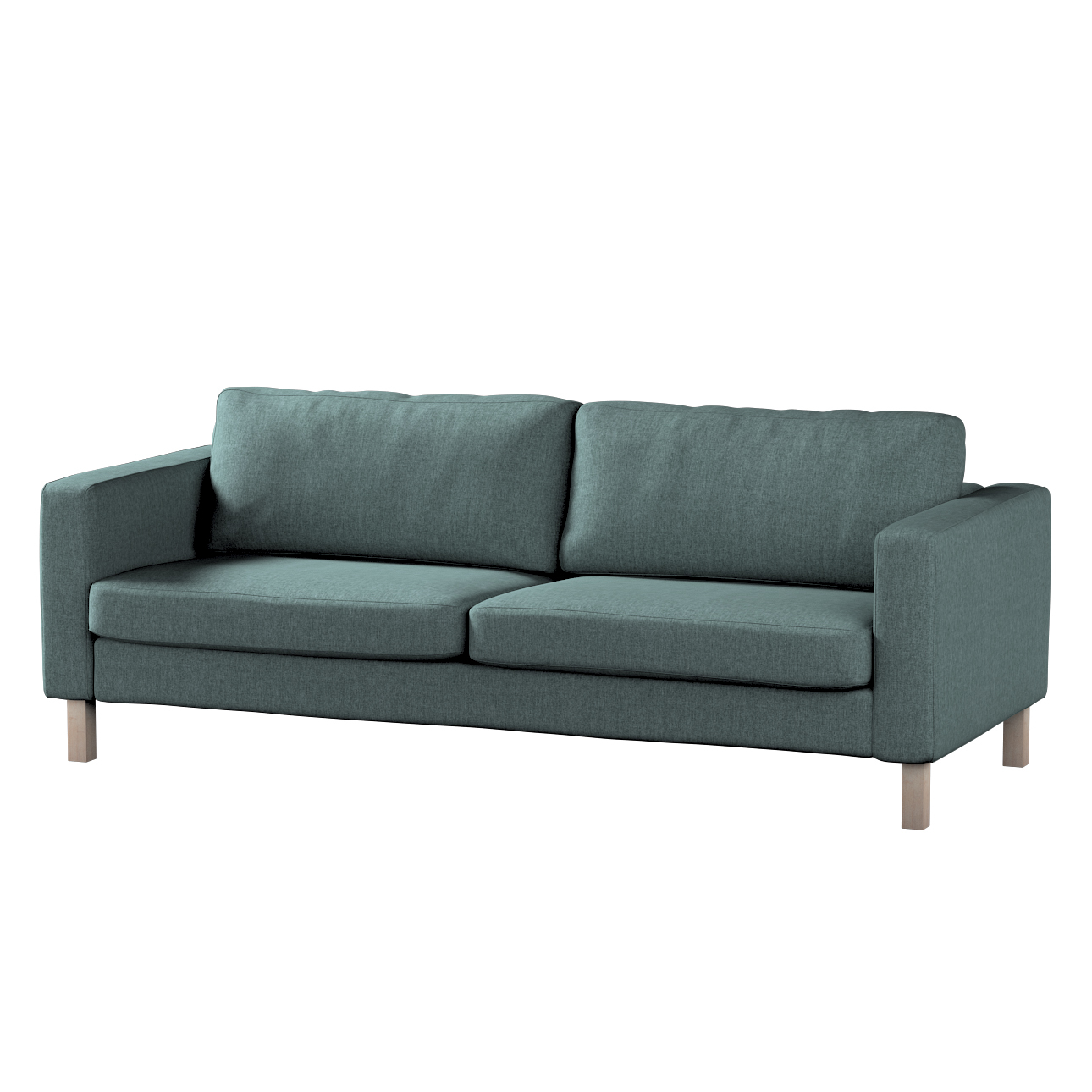 Bezug für Karlstad 3-Sitzer Sofa nicht ausklappbar, kurz, grau- blau, Bezug günstig online kaufen