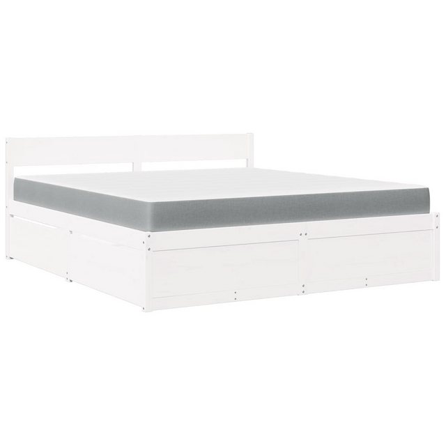 vidaXL Bett Bett mit Schubladen und Matratze Weiß 180x200 cm Massivholz günstig online kaufen