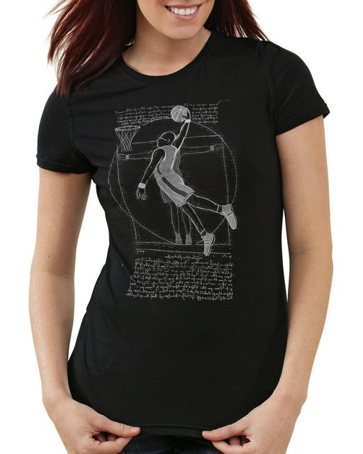 style3 T-Shirt Vitruvianischer Basketballspieler korb da vinci mensch baske günstig online kaufen