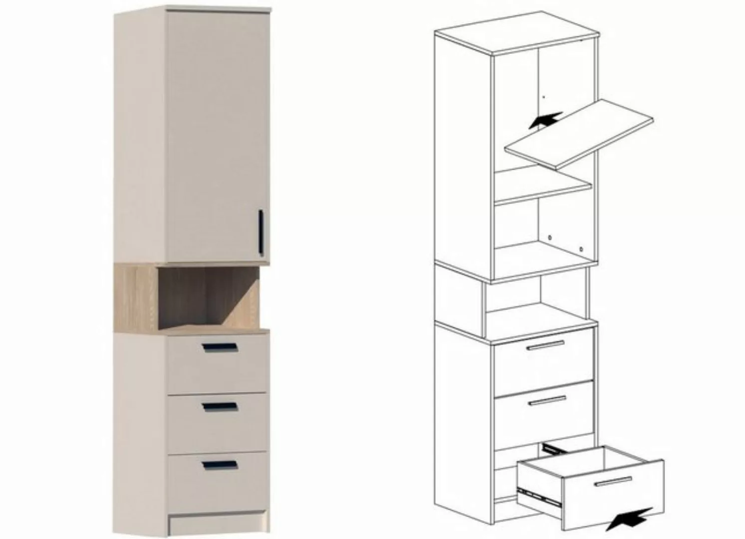 Marmex Möbel Mehrzweckschrank-Set GRANT SET 23 C Jugendzimmer-Set Kinderzim günstig online kaufen