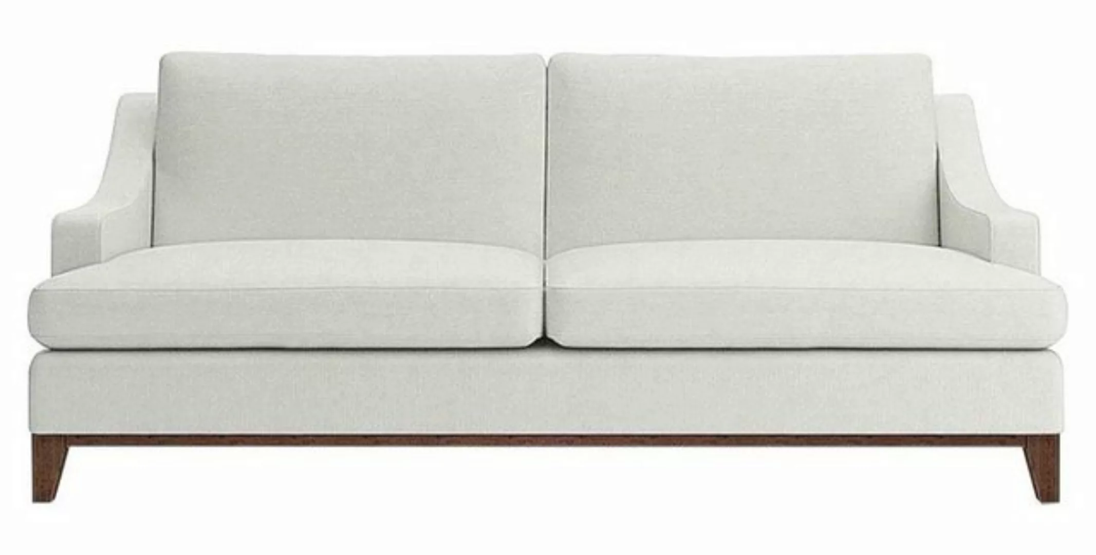 Xlmoebel Sofa Elegantes dreisitziges Stoffsofa in Weiß mit Holzbeinen, Herg günstig online kaufen