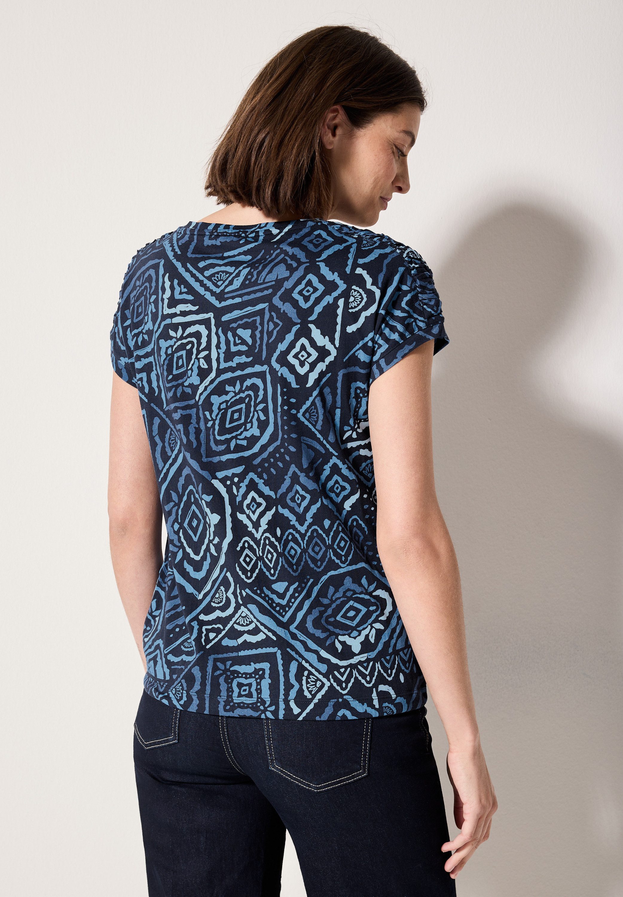 Cecil Print-Shirt, mit Tunnelzug am Saum günstig online kaufen