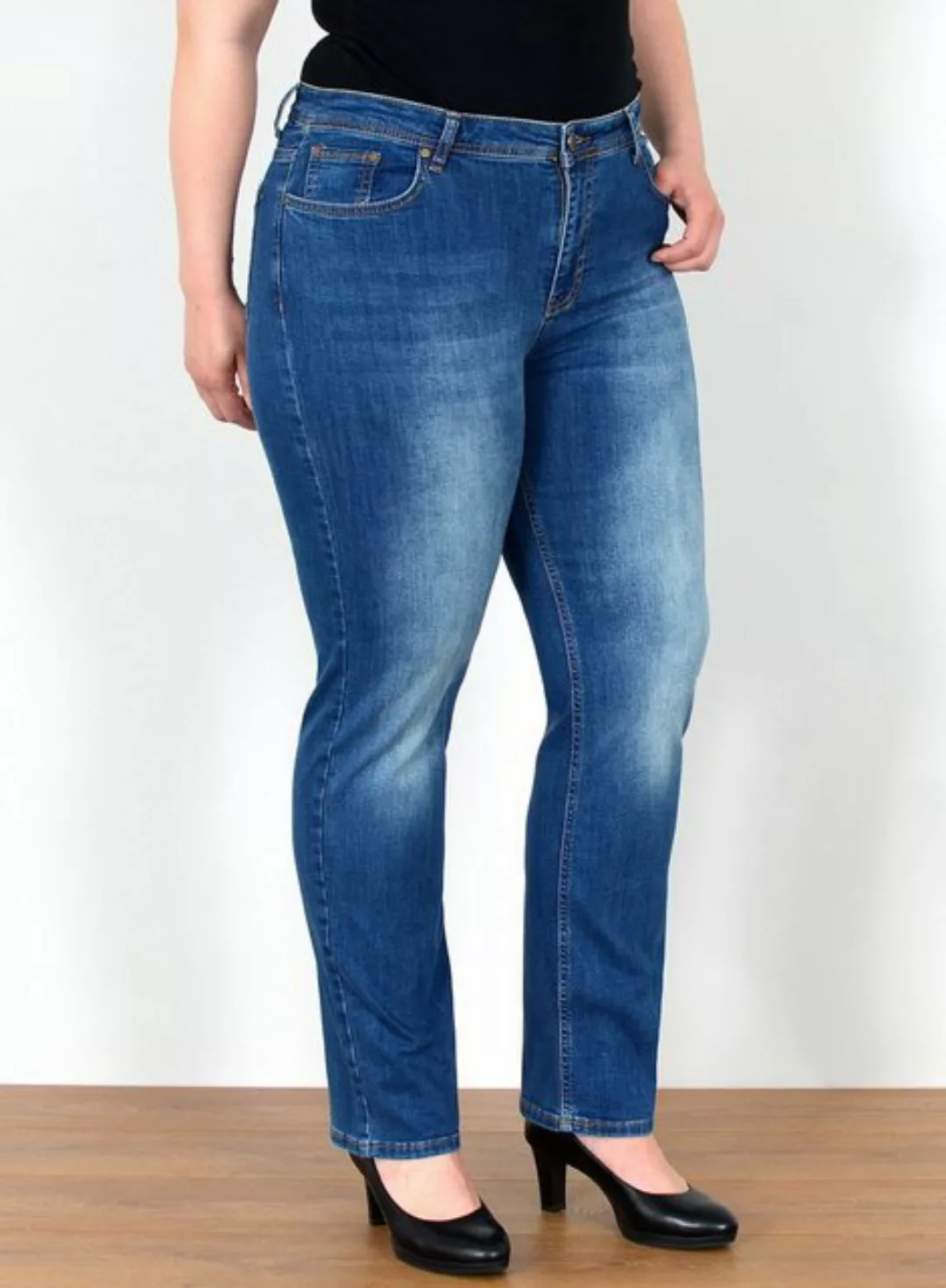 ESRA Straight-Jeans Straight Fit Jeans Damen High Waist Jeans-Hose Regular günstig online kaufen