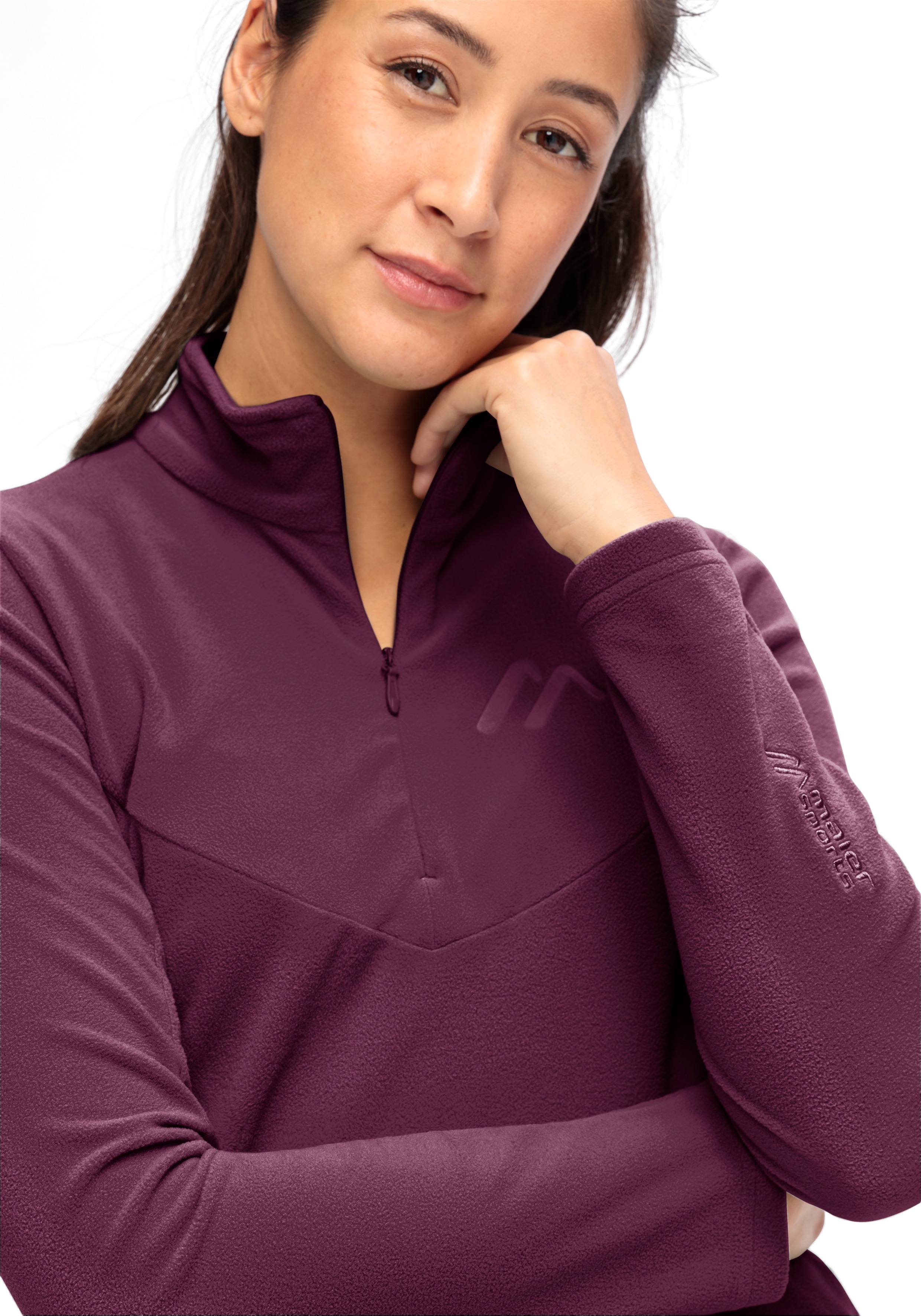 Maier Sports Fleecepullover "Denise HZ W", Damen Midlayer, pflegeleichtes H günstig online kaufen