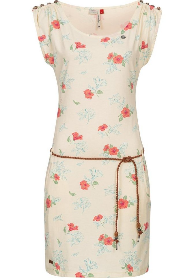 Ragwear Shirtkleid Chego Flowers Intl. stylisches Sommerkleid mit Bindeband günstig online kaufen