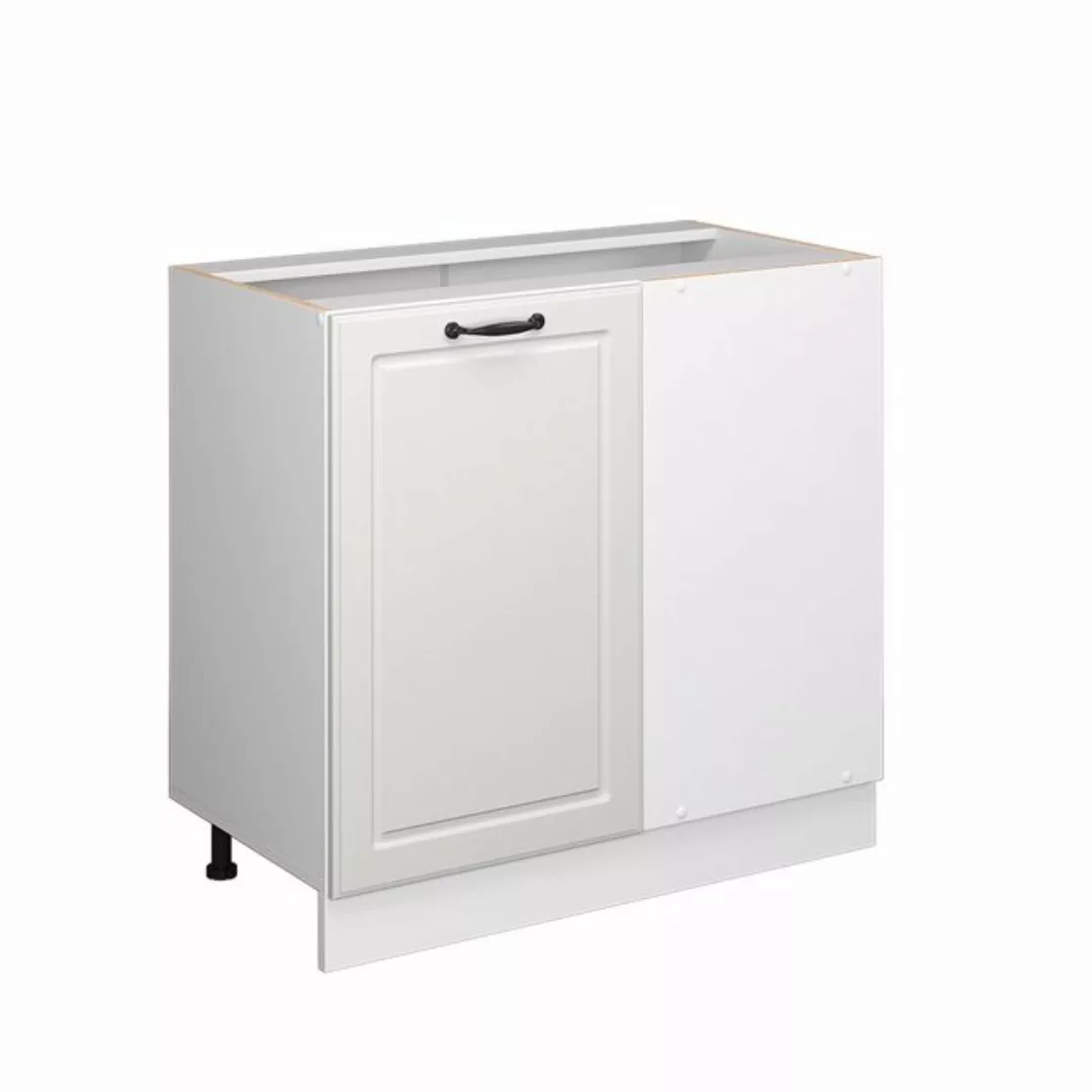 Vicco Eckunterschrank Küchenunterschrank R-Line 86 cm Weiß Weiß Landhaus günstig online kaufen