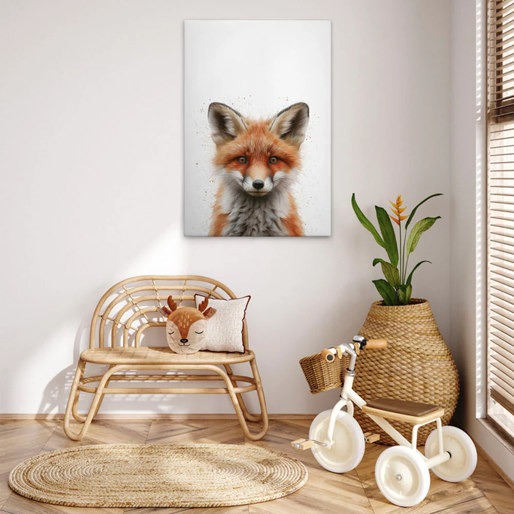 A.S. Création Leinwandbild "Baby Fox - Wandbild Weiß Braun Grau Keilrahmen günstig online kaufen