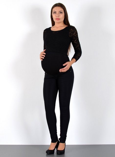 ESRA Umstandsjeans J530 Skinny Fit Schwangerschaftshose mit elastischem Bun günstig online kaufen