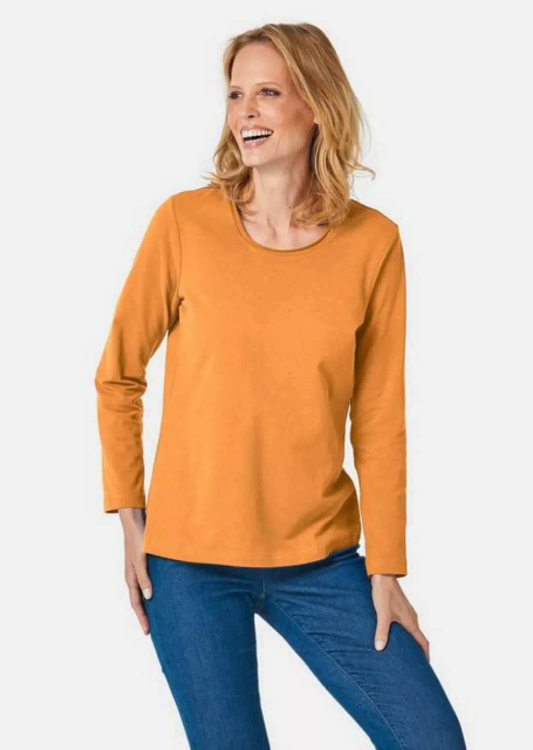 GOLDNER Langarmshirt Kurzgröße: T-Shirt mit Rundhals günstig online kaufen