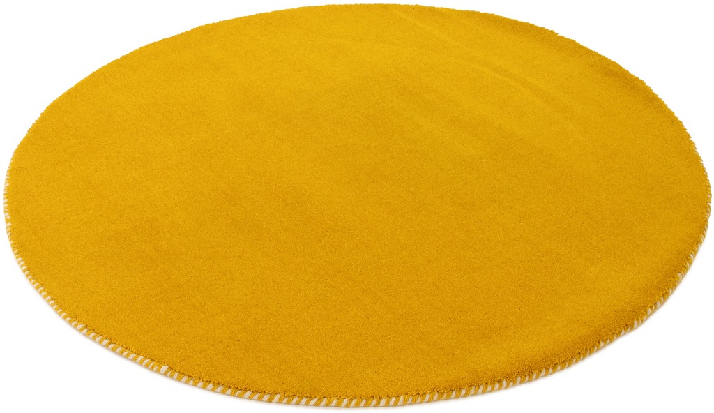 carpetfine Wollteppich »Gabbeh Lola Uni«, rund, 14 mm Höhe, mit natürlichem günstig online kaufen