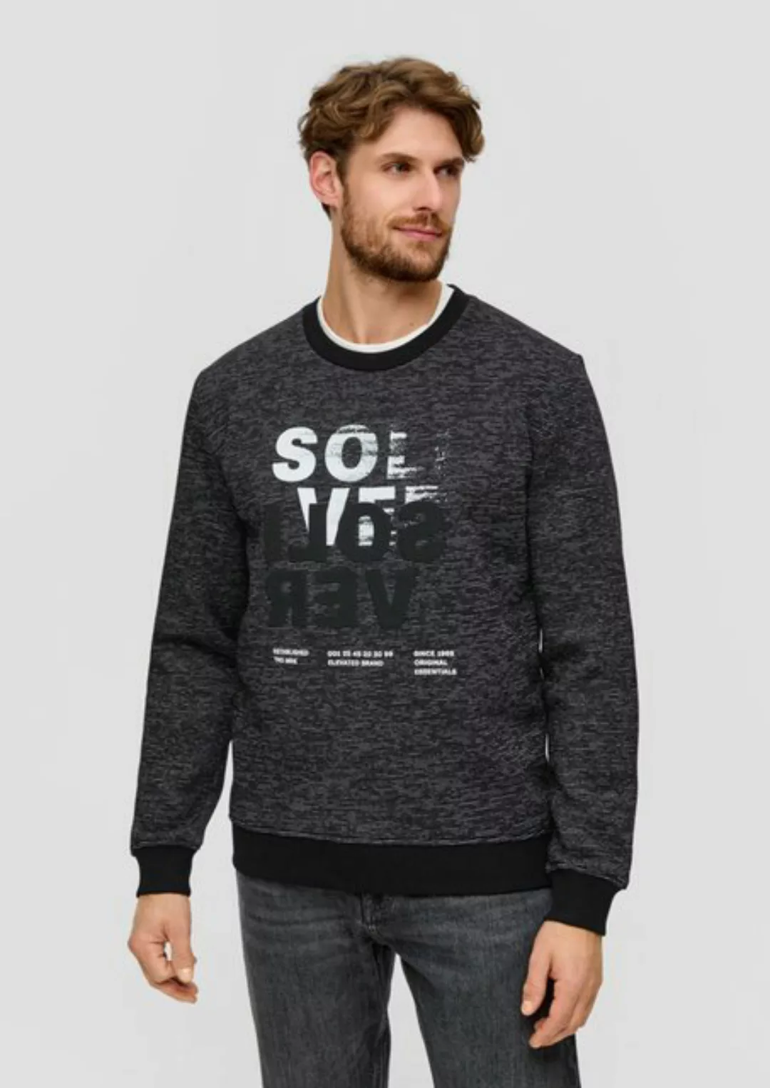 s.Oliver Sweatshirt Sweatshirt mit gummiertem Schriftprint günstig online kaufen