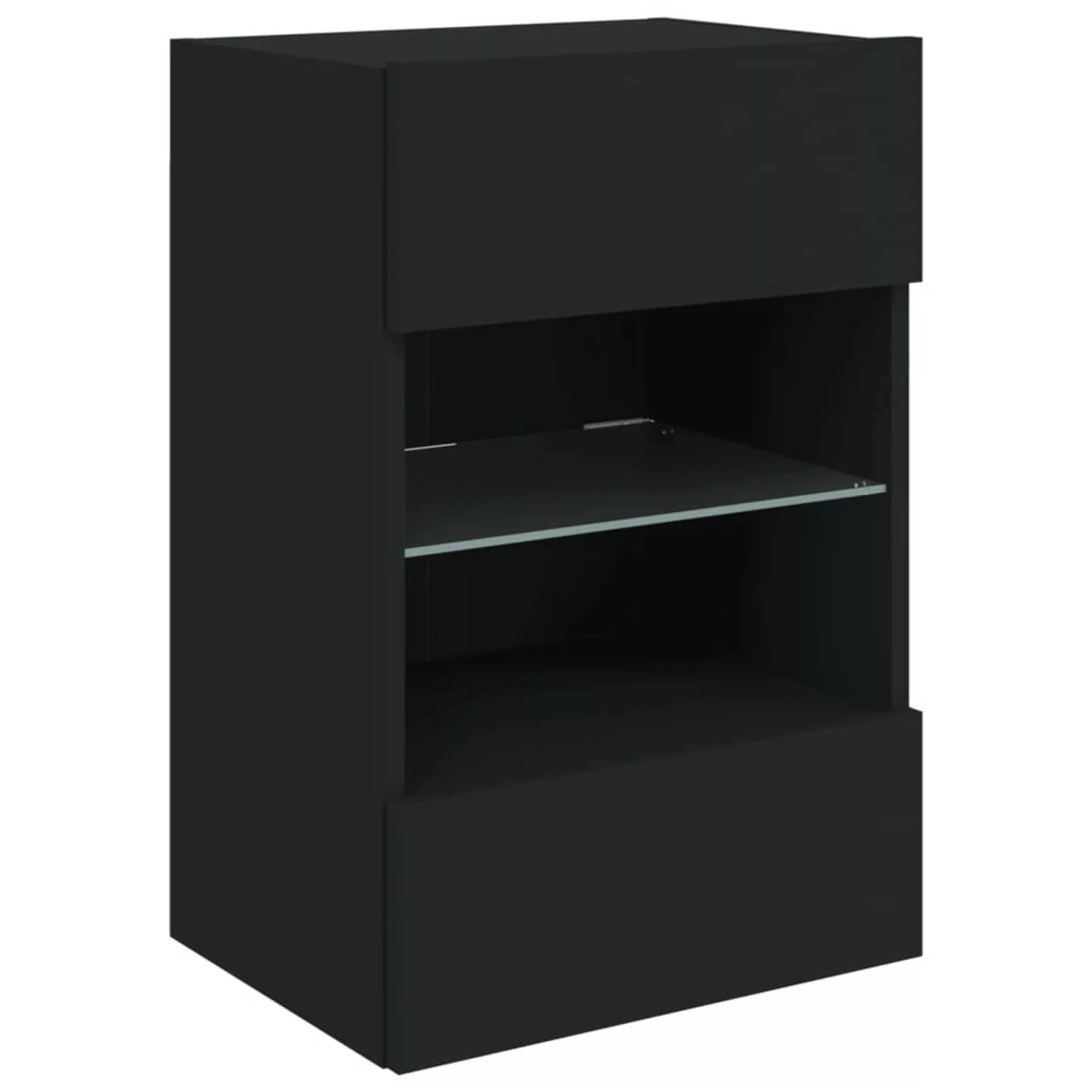 VidaXL TV-Wandschrank mit LED-Leuchten Schwarz 40x30x60,5 cm günstig online kaufen