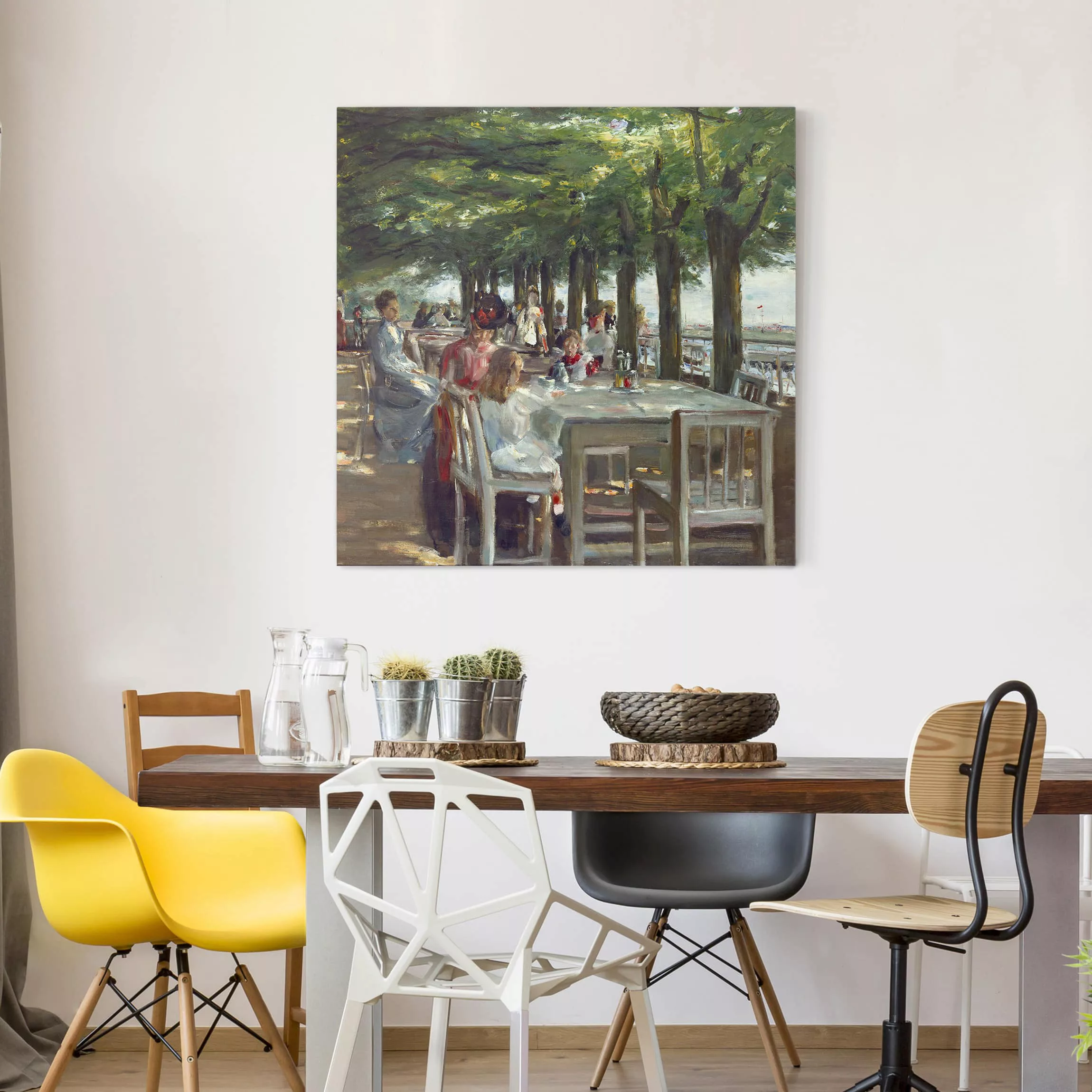 Leinwandbild - Quadrat Max Liebermann - Terrasse des Restaurants Jacob günstig online kaufen