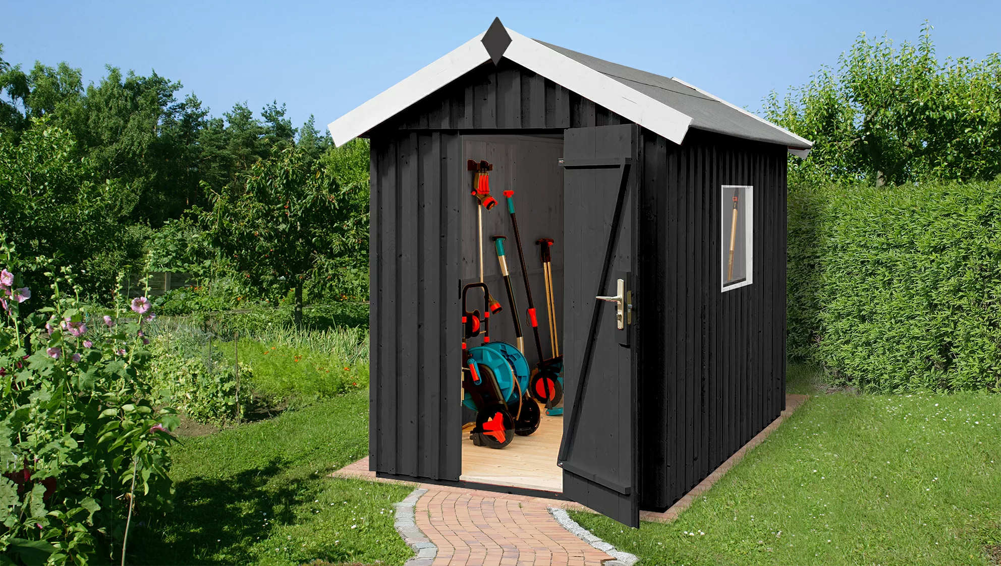 Weka Holz-Gartenhaus Satteldach Lasiert 200 cm x 208 cm günstig online kaufen