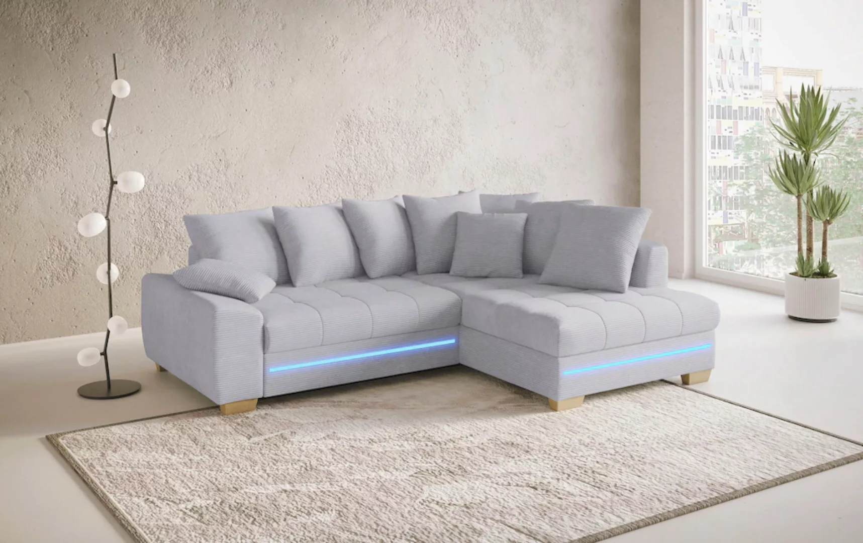 Mr. Couch Ecksofa "Nikita II, L-Form", mit Kaltschaum, RGB-LED Beleuchtung, günstig online kaufen