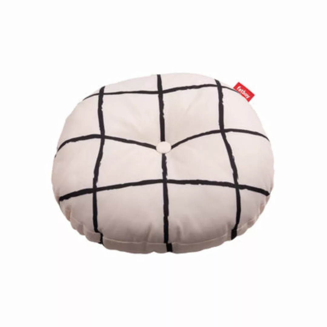 Outdoor-Kissen Circle textil weiß / Ø 50 cm - Fatboy - Weiß günstig online kaufen