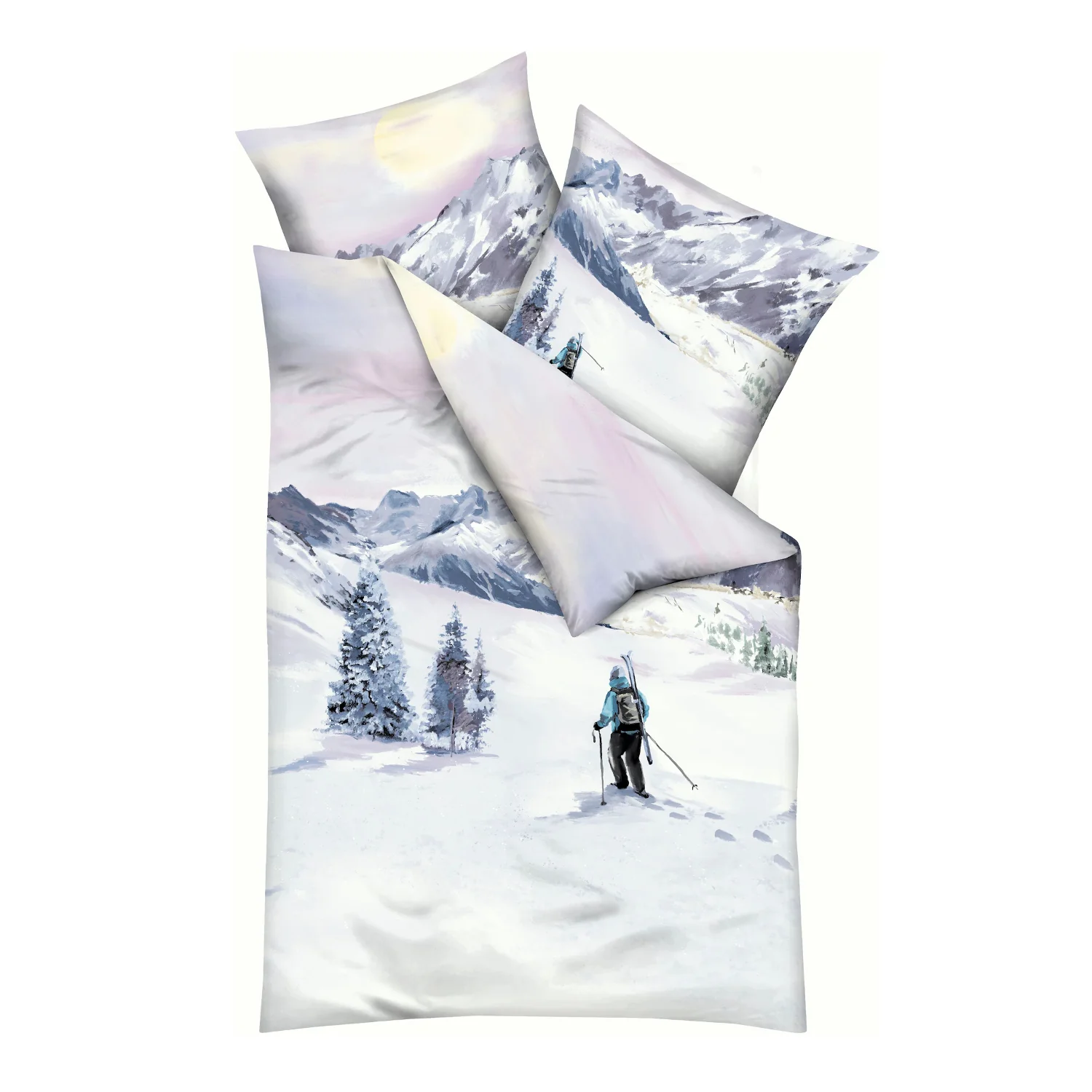 Kopie von Kaeppel Biber Bettwäsche Skifahrer Winter Wanderer Schnee 421 155 günstig online kaufen