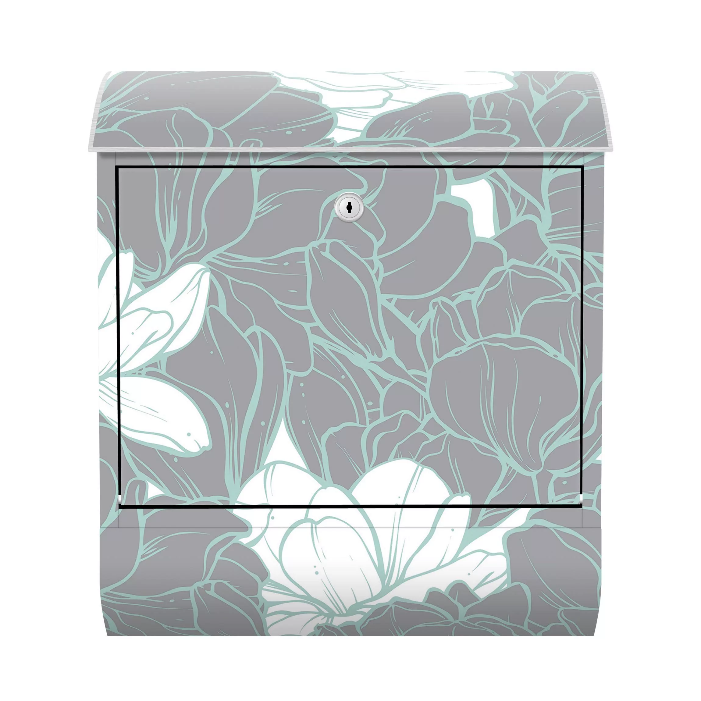 Briefkasten Magnolien Blütenmeer Weiß Grau Mint günstig online kaufen