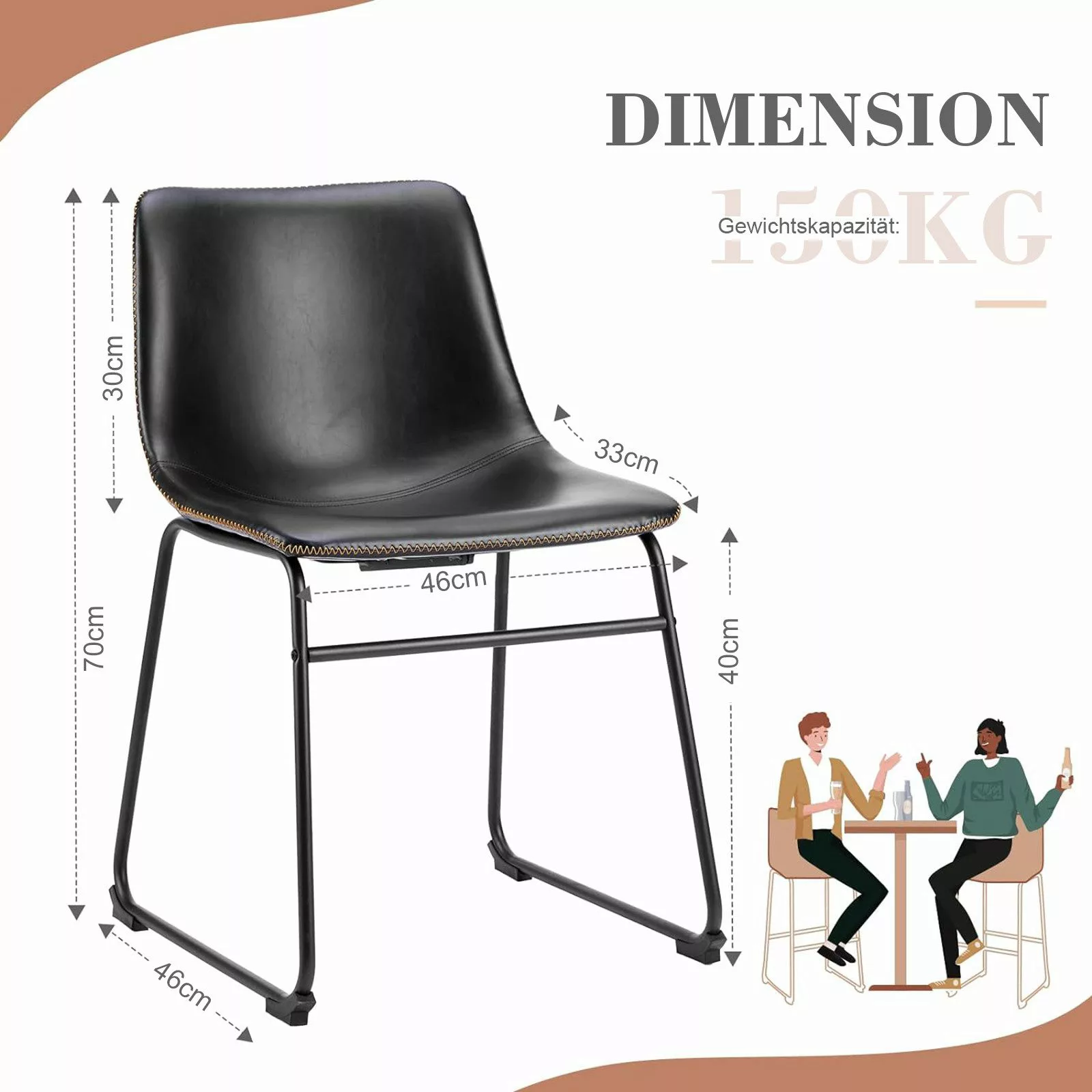 DUMOS Barhocker Barstuhl mit Sitzkissen Aus günstig online kaufen